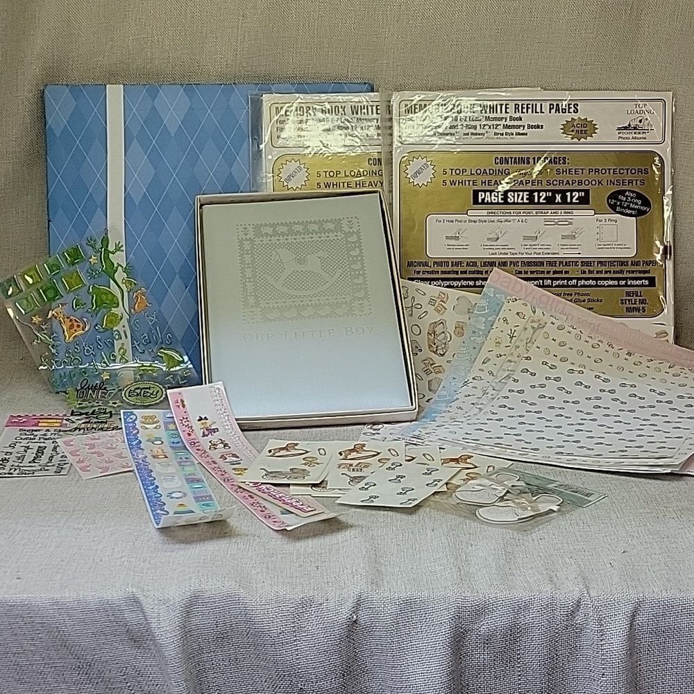 Hallmark Baby Boy Memory Book Craft Paper‎ And Stickers